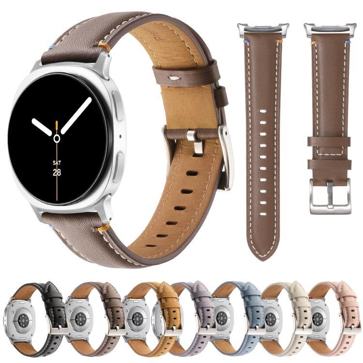 Dây đồng hồ da thật may chỉ, Dành cho Samsung Galaxy Watch8 / Watch8 Classic