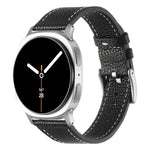 Dây đồng hồ da hai mặt họa tiết vân vải quả vải, Dành cho Samsung Galaxy Watch8 / Watch8 Classic