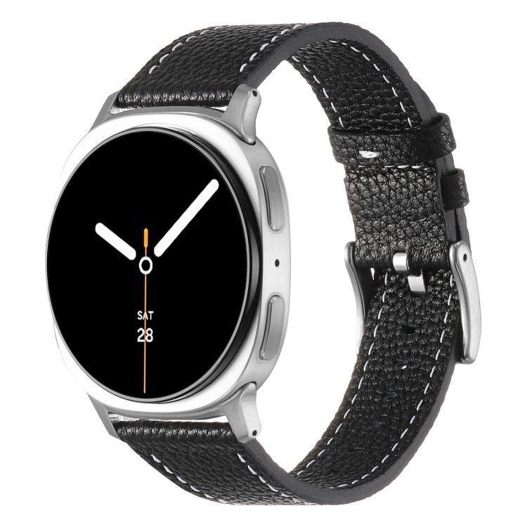 Dây đồng hồ da hai mặt họa tiết vân vải quả vải, Dành cho Samsung Galaxy Watch8 / Watch8 Classic