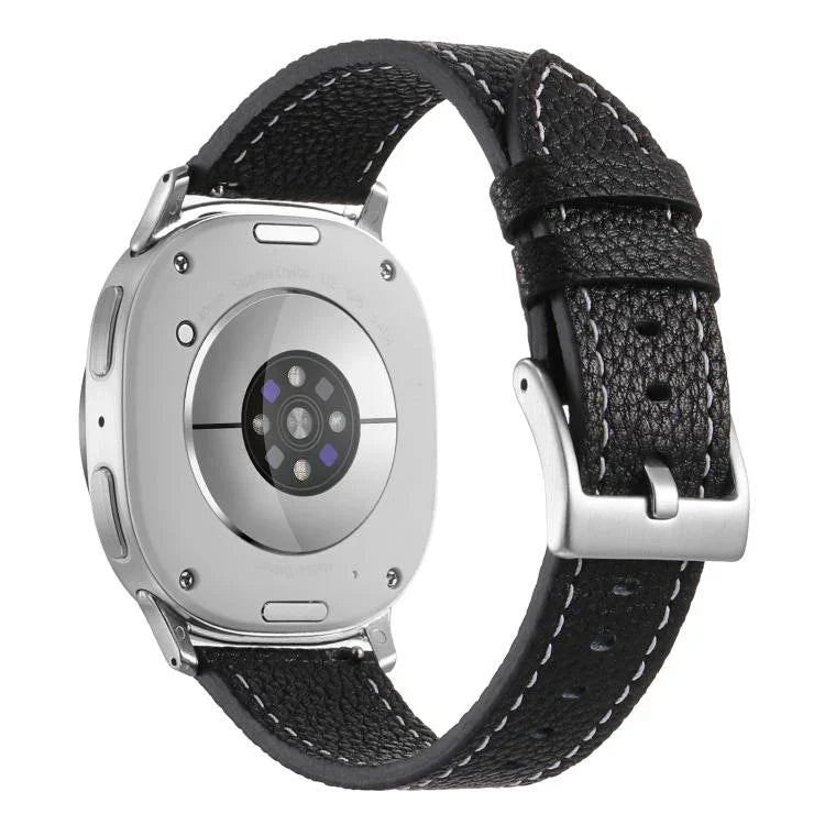 Dây đồng hồ da hai mặt họa tiết vân vải quả vải, Dành cho Samsung Galaxy Watch8 / Watch8 Classic
