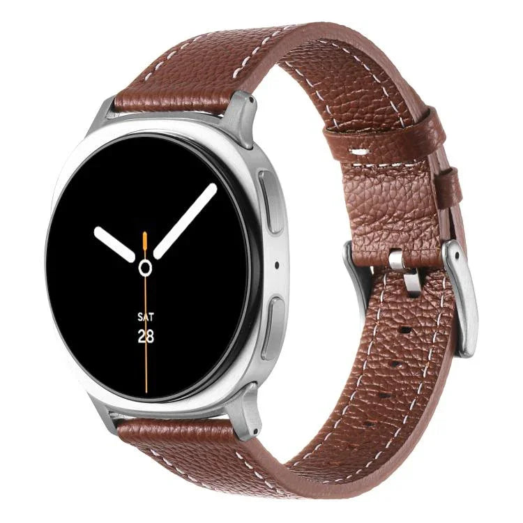 Dây đồng hồ da hai mặt họa tiết vân vải quả vải, Dành cho Samsung Galaxy Watch8 / Watch8 Classic