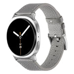 Dây đồng hồ da hai mặt họa tiết vân vải quả vải, Dành cho Samsung Galaxy Watch8 / Watch8 Classic
