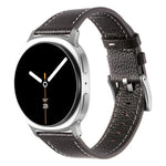 Dây đồng hồ da hai mặt họa tiết vân vải quả vải, Dành cho Samsung Galaxy Watch8 / Watch8 Classic