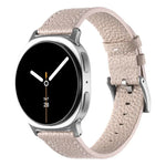 Dây đồng hồ da hai mặt họa tiết vân vải quả vải, Dành cho Samsung Galaxy Watch8 / Watch8 Classic