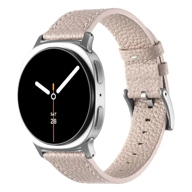 Dây đồng hồ da hai mặt họa tiết vân vải quả vải, Dành cho Samsung Galaxy Watch8 / Watch8 Classic