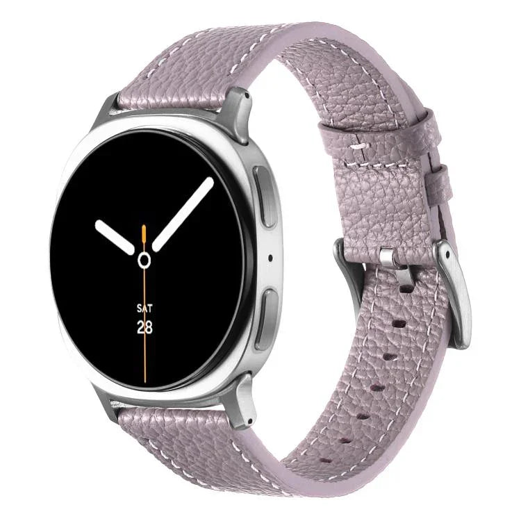 Dây đồng hồ da hai mặt họa tiết vân vải quả vải, Dành cho Samsung Galaxy Watch8 / Watch8 Classic