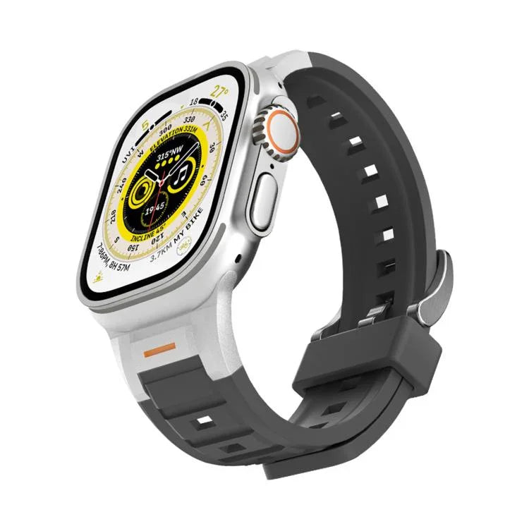 Dây Đeo Đồng Hồ Silicone Màu Sắc Khớp Kim Loại Pioneer, Dành Cho Apple Watch 46mm / 49mm / 45mm / 44mm, Dành Cho Apple Watch 42mm / 41mm / 40mm / 38mm