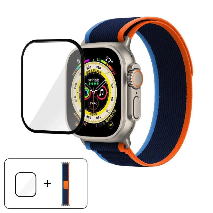 Dây Đeo Đồng Hồ Nylon Wild Path Loop Với Màng Cong 3D, Dành Cho Apple Watch 6 / 5 / 4 / SE 40mm, Dành Cho Apple Watch Ultra / 2 49mm, Dành Cho Apple Watch Series 9 / 8 / 7 45mm