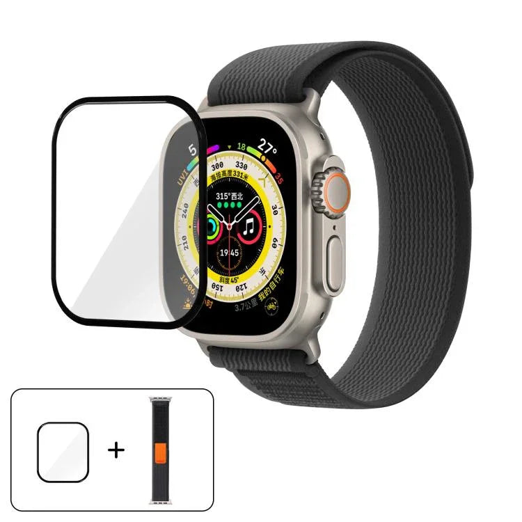Dây Đeo Đồng Hồ Nylon Wild Path Loop Với Màng Cong 3D, Dành Cho Apple Watch 6 / 5 / 4 / SE 40mm, Dành Cho Apple Watch Ultra / 2 49mm, Dành Cho Apple Watch Series 9 / 8 / 7 45mm