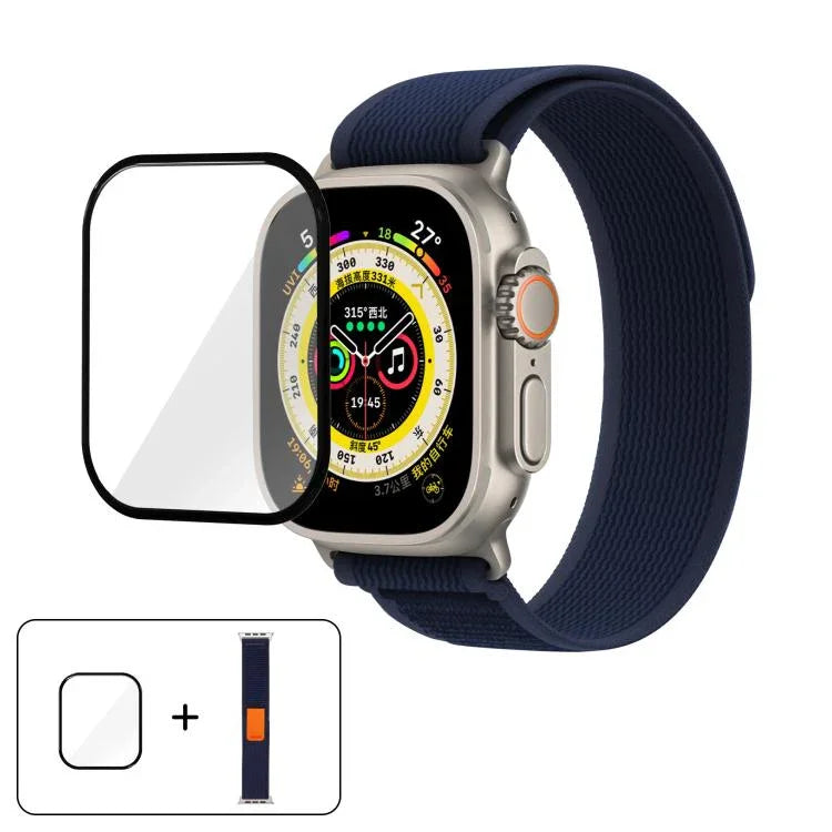 Dây Đeo Đồng Hồ Nylon Wild Path Loop Với Màng Cong 3D, Dành Cho Apple Watch Series 9 / 8 / 7 41mm, Dành Cho Apple Watch 3 / 2 / 1 38mm, Dành Cho Apple Watch 3 / 2 / 1 42mm