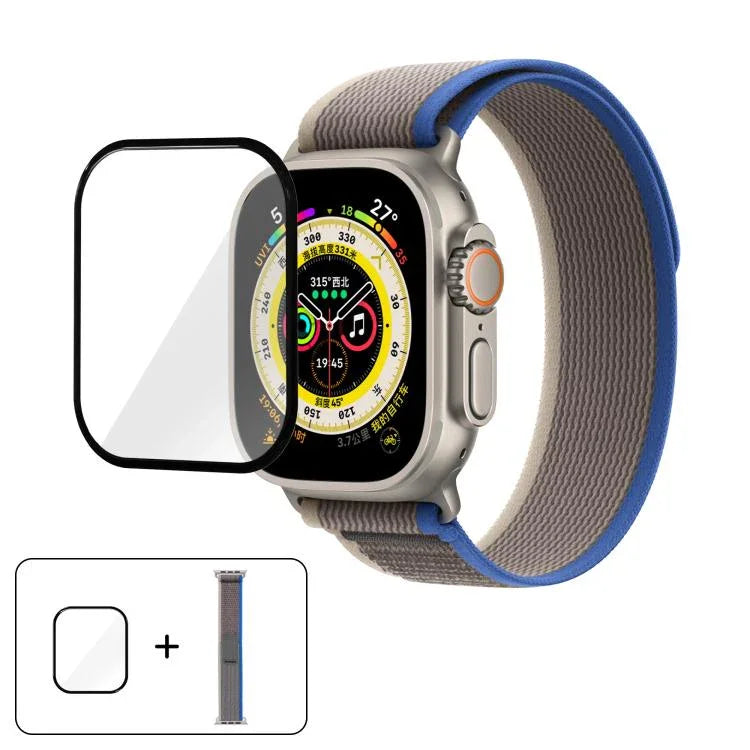 Dây Đeo Đồng Hồ Nylon Wild Path Loop Với Màng Cong 3D, Dành Cho Apple Watch 6 / 5 / 4 / SE 40mm, Dành Cho Apple Watch Ultra / 2 49mm, Dành Cho Apple Watch Series 9 / 8 / 7 45mm