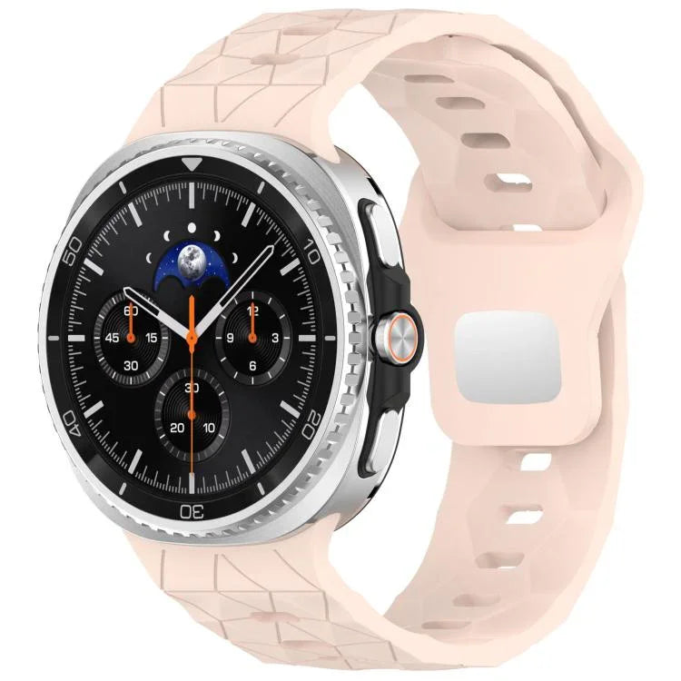Dây đồng hồ silicone khóa thép ngược họa tiết bóng đá, Dành cho Samsung Galaxy Watch8 / Watch8 Classic