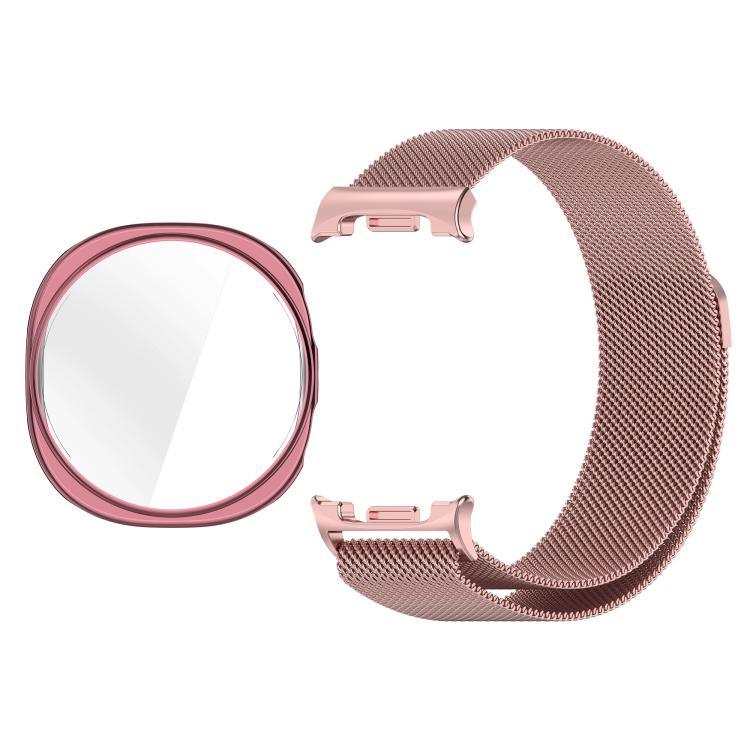 Dây đồng hồ kim loại từ tính Milanese kèm ốp bảo vệ TPU toàn diện, Dành cho Samsung Galaxy Watch8 44mm, Dành cho Samsung Galaxy Watch8 40mm