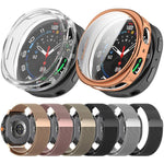 Dây đồng hồ kim loại từ tính Milanese kèm ốp bảo vệ TPU toàn diện, Dành cho Samsung Galaxy Watch8 44mm, Dành cho Samsung Galaxy Watch8 40mm