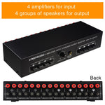 B075 Bộ chọn loa bộ khuếch đại công suất 4 đầu vào 4 đầu ra, 300W chất lượng âm thanh mỗi kênh không mất mát, B075