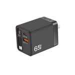 Cáp Type-C 3 trong 1 dài 70cm có thể rút gọn FC1, PD3.0, QC3.0, sạc điện thoại USB, phích cắm Mỹ