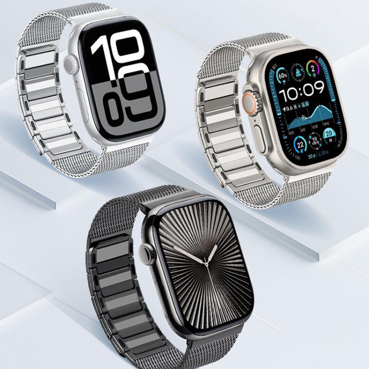Dây đồng hồ thép không gỉ dệt từ tính hình chữ I, Dành cho Apple Watch 46mm / 49mm / 45mm / 44mm, Dành cho Apple Watch 42mm / 41mm / 40mm / 38mm