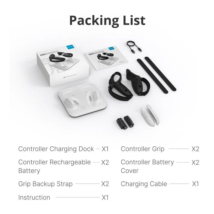 Dock sạc tay cầm BOBOVR CD3 cho Meta Quest 3 / Meta Quest 3S VR, dành cho Meta Quest 3S