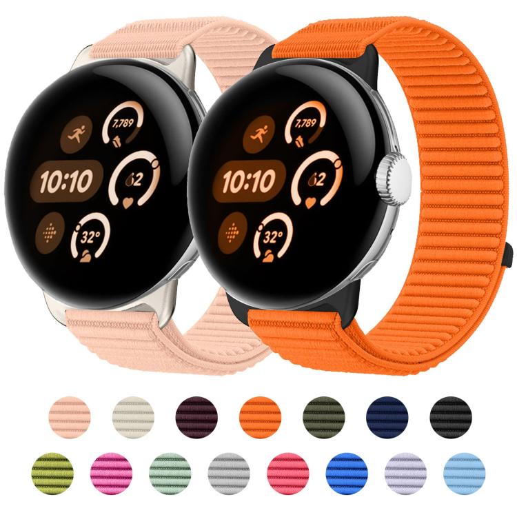 Dây đồng hồ khóa móc và vòng nylon dệt giao diện kim loại, dành cho Google Pixel Watch 4 / Watch 3 45mm, dành cho Google Pixel Watch 4 / 3 / 2 / 1 41mm