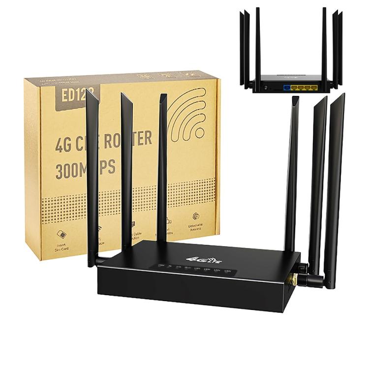 ED128-L 300Mbps Wireless WiFi Home Office SIM Card American Version 4G LTE Industrial Router, US Plug, EU Plug