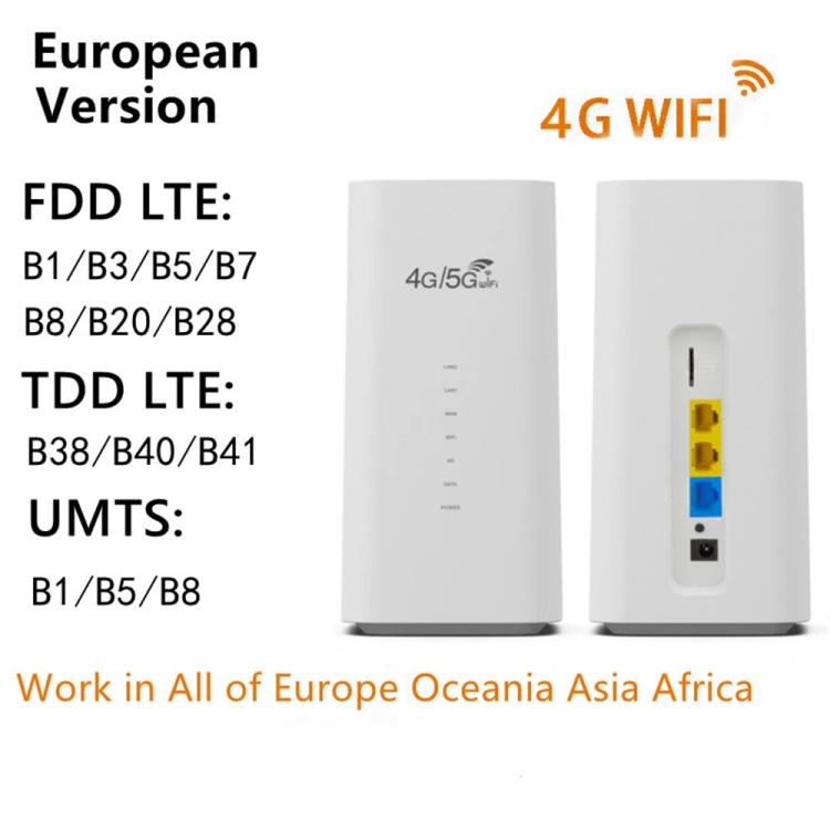 CPF101-E8 Bộ định tuyến 4G LTE phiên bản Á-Âu cho văn phòng tại nhà với khe cắm SIM và 3 cổng LAN, phích cắm Mỹ, phích cắm EU
