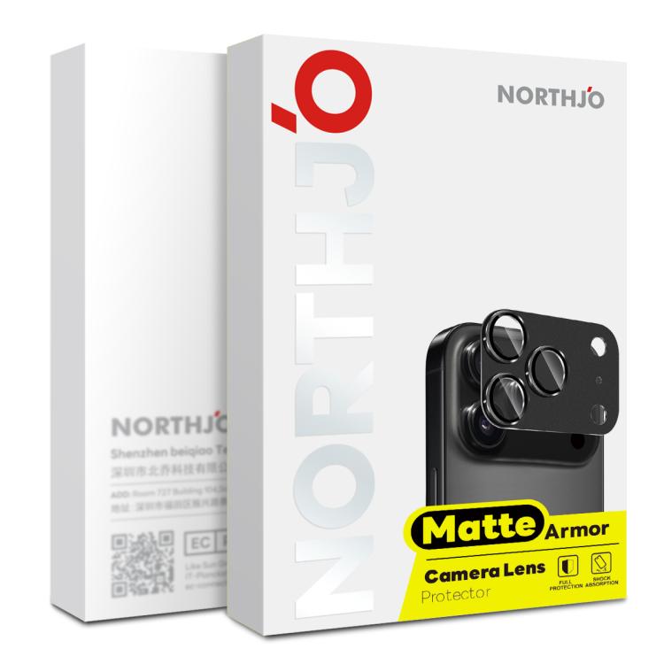Kính cường lực bảo vệ ống kính camera NORTHJO kim loại mờ, dành cho iPhone 17 Pro Max, iPhone 17 Pro