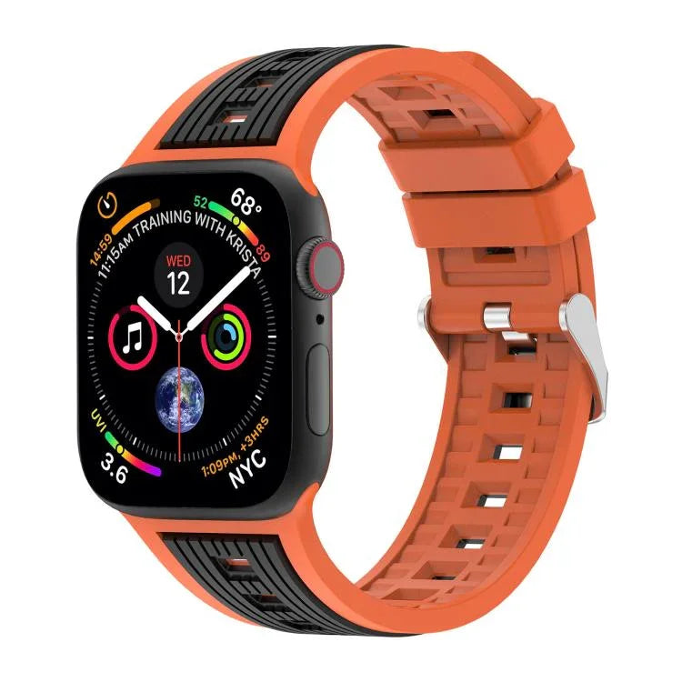 Dây đồng hồ silicone sọc dọc hai tông màu, Dành cho Apple Watch 46mm / 49mm / 45mm / 44mm, Dành cho Apple Watch 42mm / 41mm / 40mm / 38mm