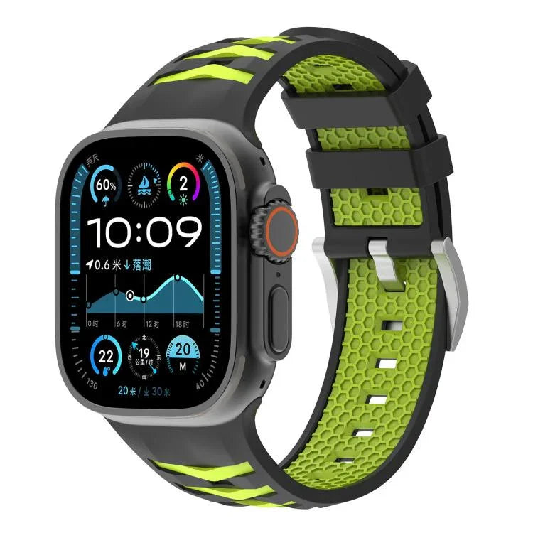 Dây đồng hồ silicone hai màu họa tiết lốp xe, Dành cho Apple Watch 46mm / 49mm / 45mm / 44mm, Dành cho Apple Watch 42mm / 41mm / 40mm / 38mm