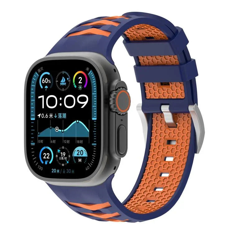 Dây đồng hồ silicone hai màu họa tiết lốp xe, Dành cho Apple Watch 46mm / 49mm / 45mm / 44mm, Dành cho Apple Watch 42mm / 41mm / 40mm / 38mm