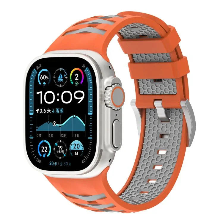 Dây đồng hồ silicone hai màu họa tiết lốp xe, Dành cho Apple Watch 46mm / 49mm / 45mm / 44mm, Dành cho Apple Watch 42mm / 41mm / 40mm / 38mm
