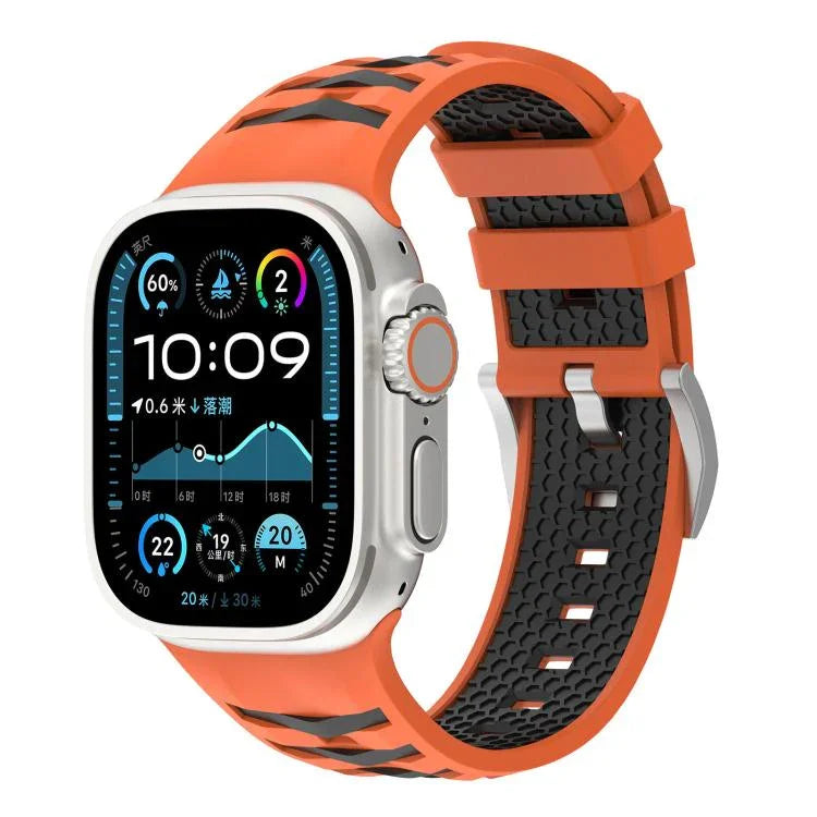 Dây đồng hồ silicone hai màu họa tiết lốp xe, Dành cho Apple Watch 46mm / 49mm / 45mm / 44mm, Dành cho Apple Watch 42mm / 41mm / 40mm / 38mm