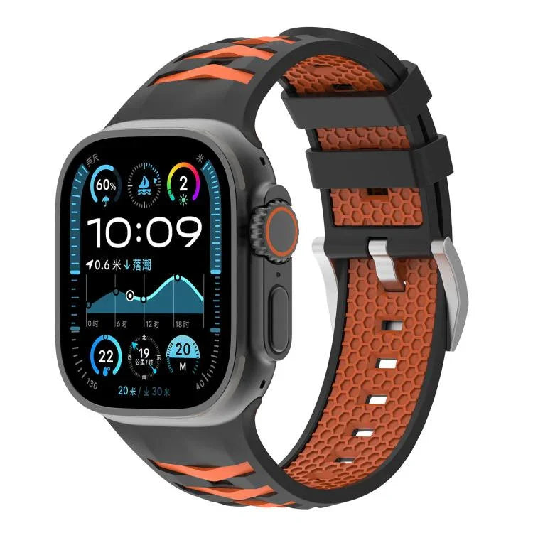 Dây đồng hồ silicone hai màu họa tiết lốp xe, Dành cho Apple Watch 46mm / 49mm / 45mm / 44mm, Dành cho Apple Watch 42mm / 41mm / 40mm / 38mm