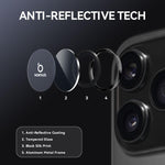 Miếng dán kính cường lực bảo vệ ống kính camera NORTHJO CD vòng kim loại, dành cho iPhone 17 Pro / 17 Pro Max
