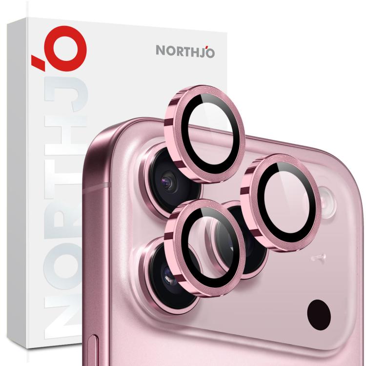 Miếng dán kính cường lực bảo vệ ống kính camera NORTHJO CD vòng kim loại, dành cho iPhone 17 Pro / 17 Pro Max