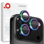 Miếng dán kính cường lực bảo vệ ống kính camera NORTHJO CD vòng kim loại, dành cho iPhone 17 Pro / 17 Pro Max