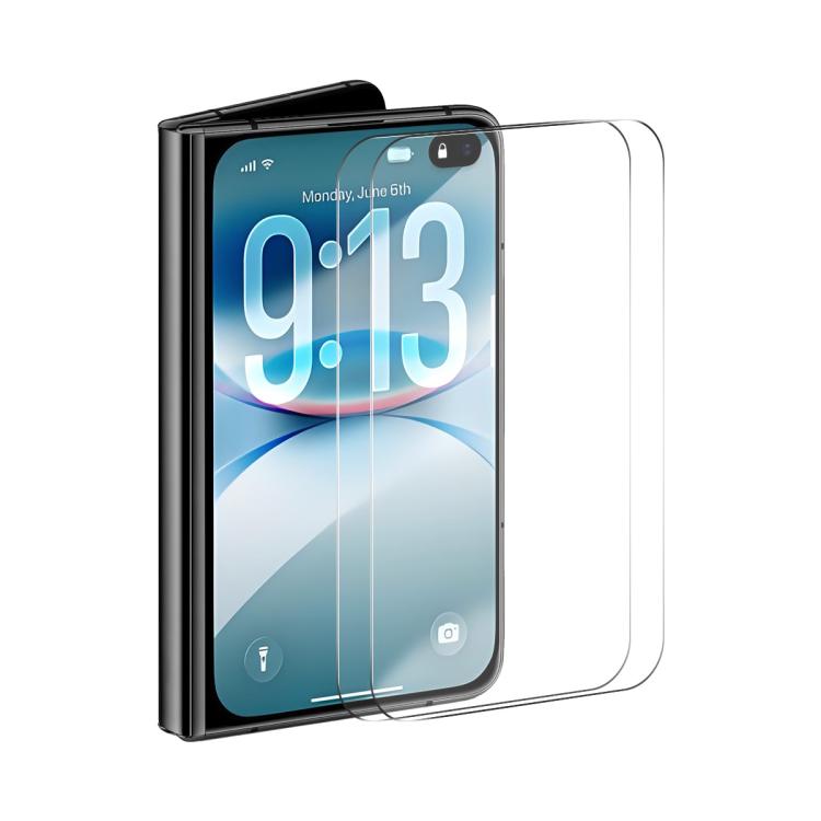 2 miếng keo dày ENKAY không viền trắng, kính cường lực nhôm-silicon 9H viền cong lớn, dành cho iPhone 17 Pro Max, iPhone 17 Pro, iPhone 17, iPhone Air