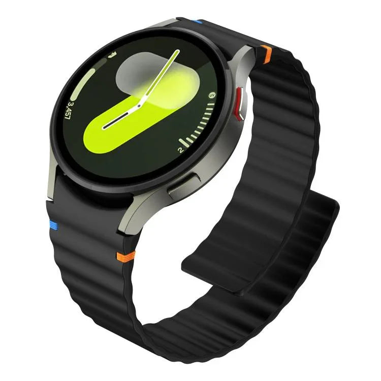 Dây Đeo Đồng Hồ Silicone Khóa Nam Châm Khâu Hạt Sóng, Dành Cho Samsung Galaxy Watch 7 / 6 / 5 / 4