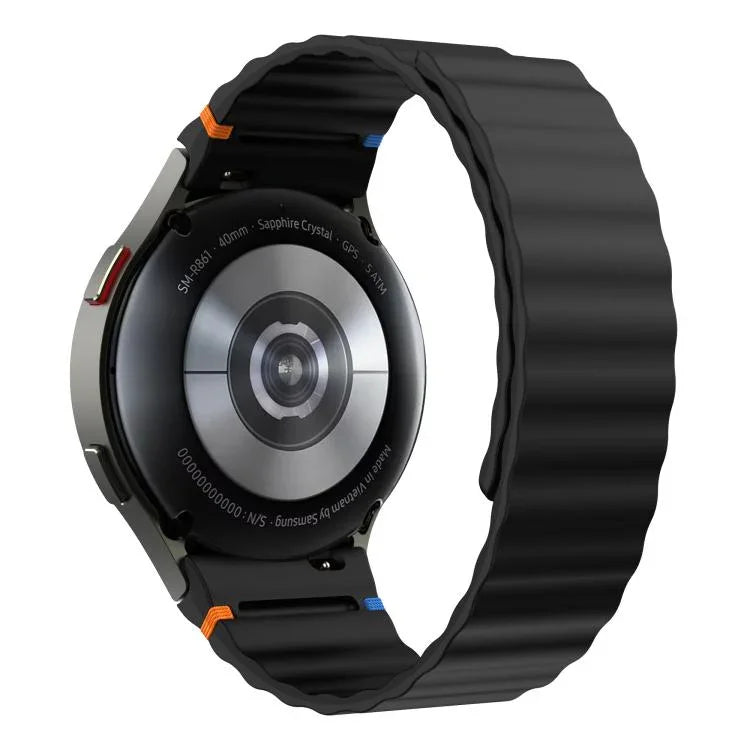 Dây Đeo Đồng Hồ Silicone Khóa Nam Châm Khâu Hạt Sóng, Dành Cho Samsung Galaxy Watch 7 / 6 / 5 / 4