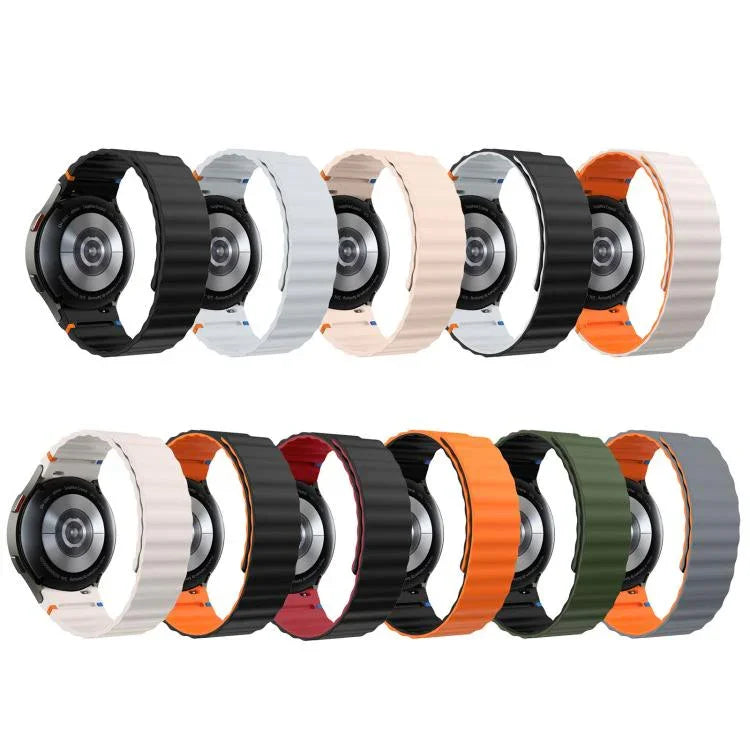 Dây Đeo Đồng Hồ Silicone Khóa Nam Châm Khâu Hạt Sóng, Dành Cho Samsung Galaxy Watch 7 / 6 / 5 / 4