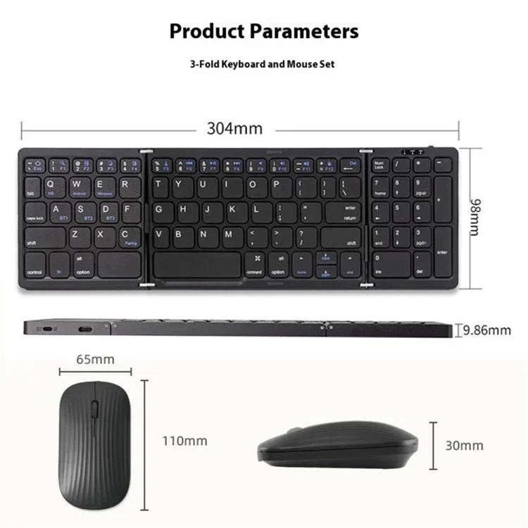 B089 Foldable Wireless Keyboard Mouse Set, B089
