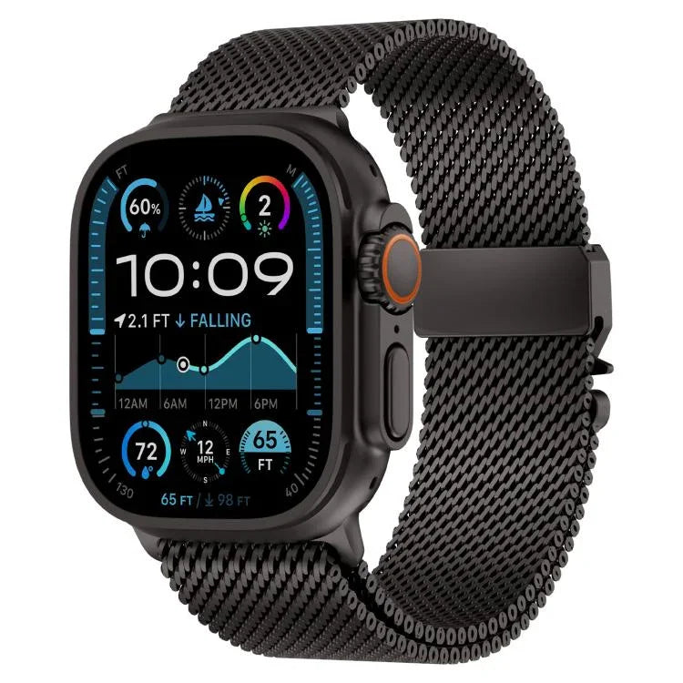 Dây đồng hồ thép không gỉ Milan lưới thô khóa kim loại, Dành cho Apple Watch 46mm / 49mm / 45mm / 44mm