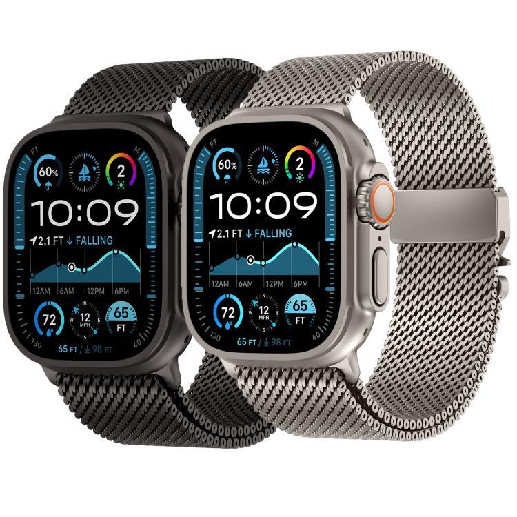Dây đồng hồ thép không gỉ Milan lưới thô khóa kim loại, Dành cho Apple Watch 46mm / 49mm / 45mm / 44mm