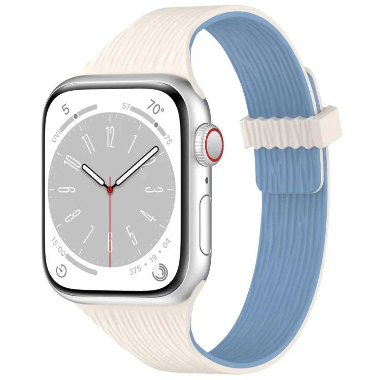 Dây đồng hồ silicone khóa nam châm eo nhỏ vân gỗ nước, Dành cho Apple Watch 46mm / 49mm / 45mm / 44mm, Dành cho Apple Watch 42mm / 41mm / 40mm / 38mm