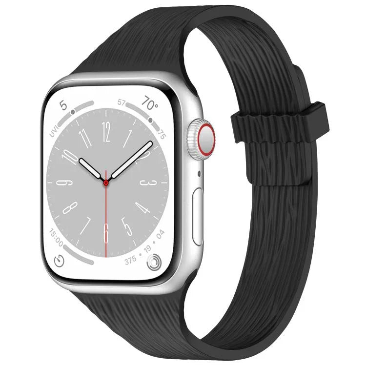 Dây đồng hồ silicone khóa nam châm eo nhỏ vân gỗ nước, Dành cho Apple Watch 46mm / 49mm / 45mm / 44mm, Dành cho Apple Watch 42mm / 41mm / 40mm / 38mm