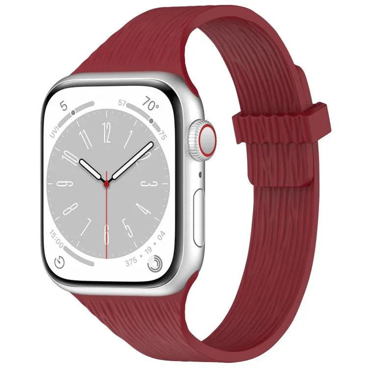 Dây đồng hồ silicone khóa nam châm eo nhỏ vân gỗ nước, Dành cho Apple Watch 46mm / 49mm / 45mm / 44mm, Dành cho Apple Watch 42mm / 41mm / 40mm / 38mm