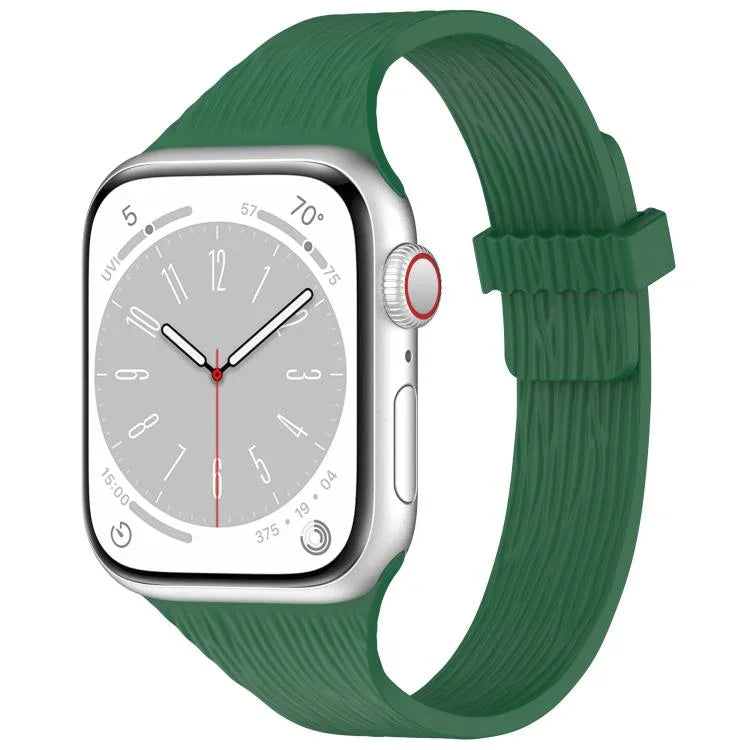 Dây đồng hồ silicone khóa nam châm eo nhỏ vân gỗ nước, Dành cho Apple Watch 46mm / 49mm / 45mm / 44mm, Dành cho Apple Watch 42mm / 41mm / 40mm / 38mm