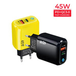 GaN 45W PD3.0 + QC3.0 Fully Compatible Protocol Charger for Laptops / Tablets，EU Plug, EU Plug