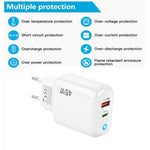 GaN 45W PD3.0 + QC3.0 Fully Compatible Protocol Charger for Laptops / Tablets，EU Plug, EU Plug