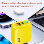 GaN 45W PD3.0 + QC3.0 Fully Compatible Protocol Charger for Laptops / Tablets，EU Plug, EU Plug