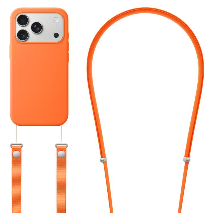 Ốp lưng silicone lỏng giả nylon đeo chéo có nam châm và hoạt hình pop-up, dành cho iPhone 17 Pro Max, iPhone 17 Pro, iPhone 17